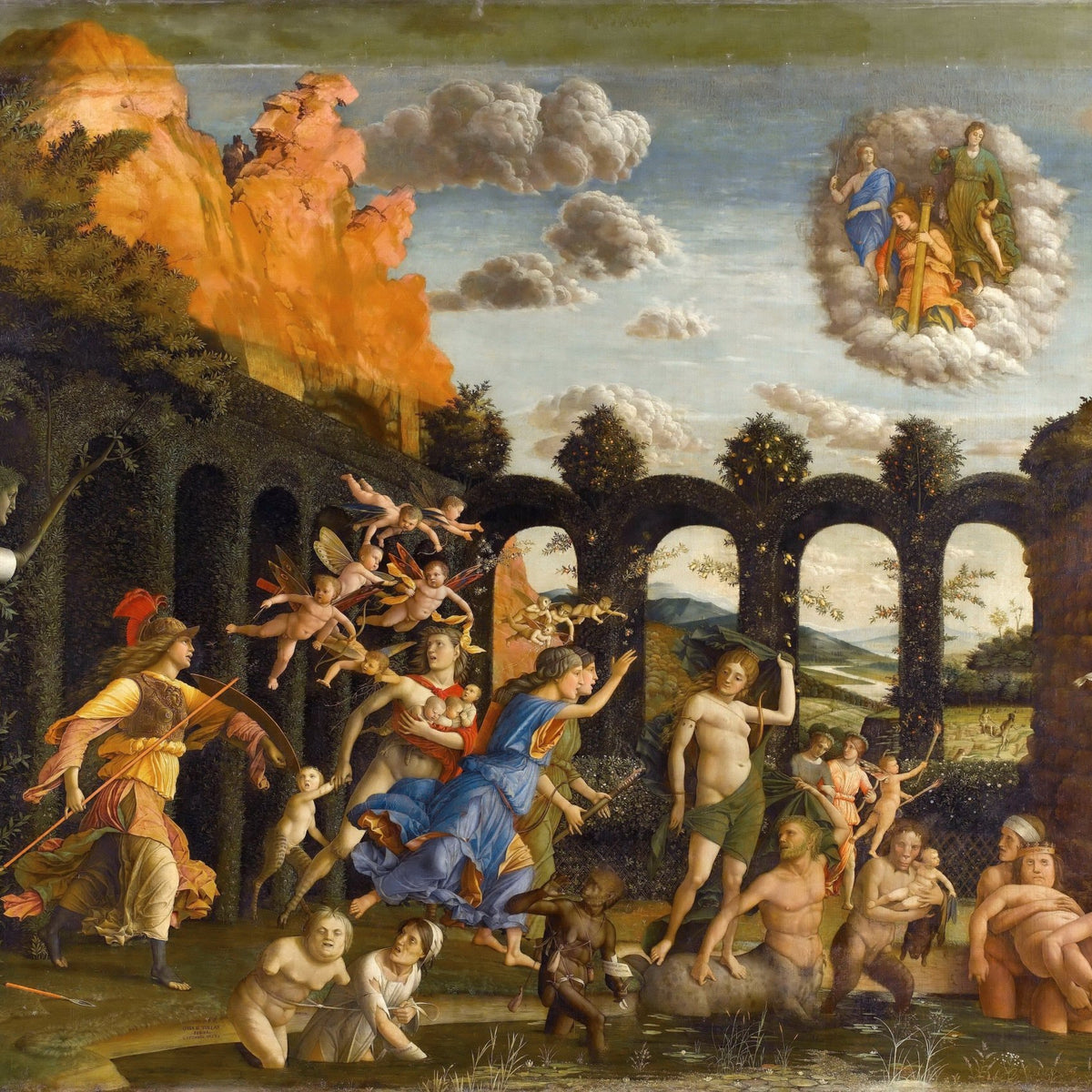 People Oil Painting - Minerva Driving Vices from the Garden - Oil Painting Haven