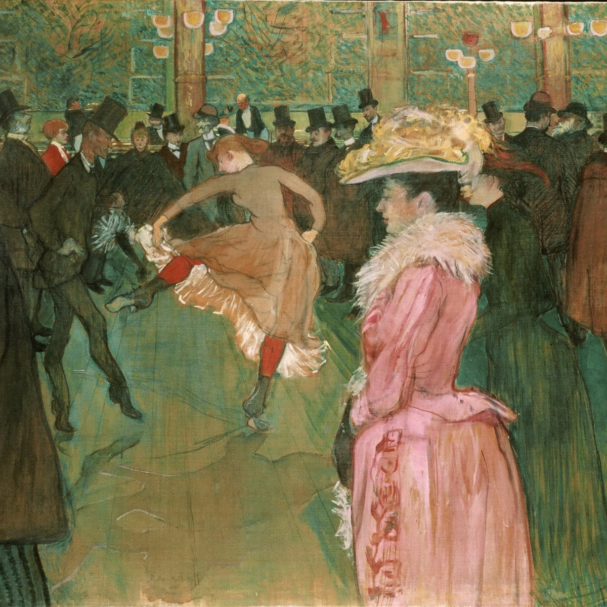 People Oil Painting - Moulin Rouge Dance Scene with Figures - Oil Painting Haven