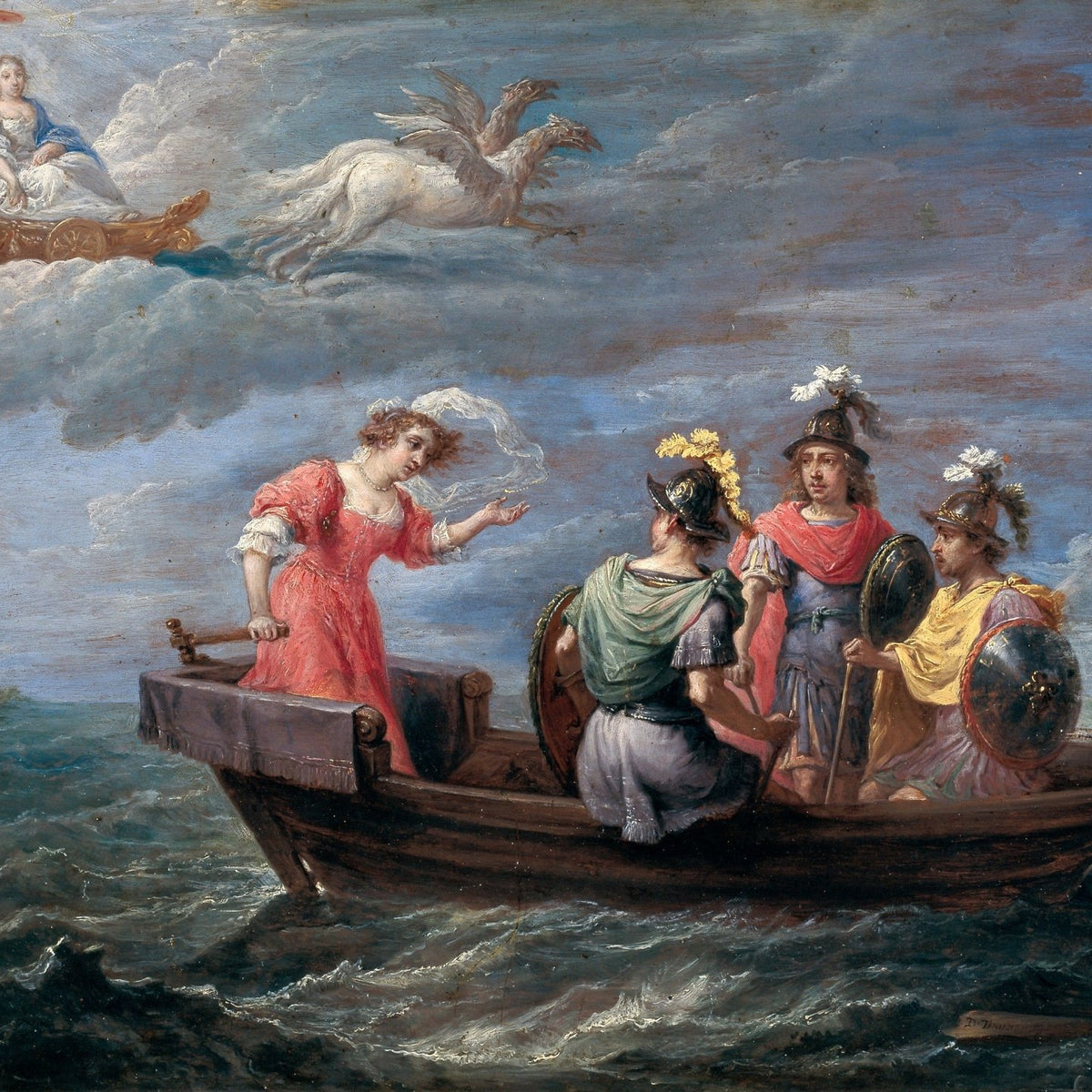 People Oil Painting - Mythological Boat Scene with Figures - Oil Painting Haven