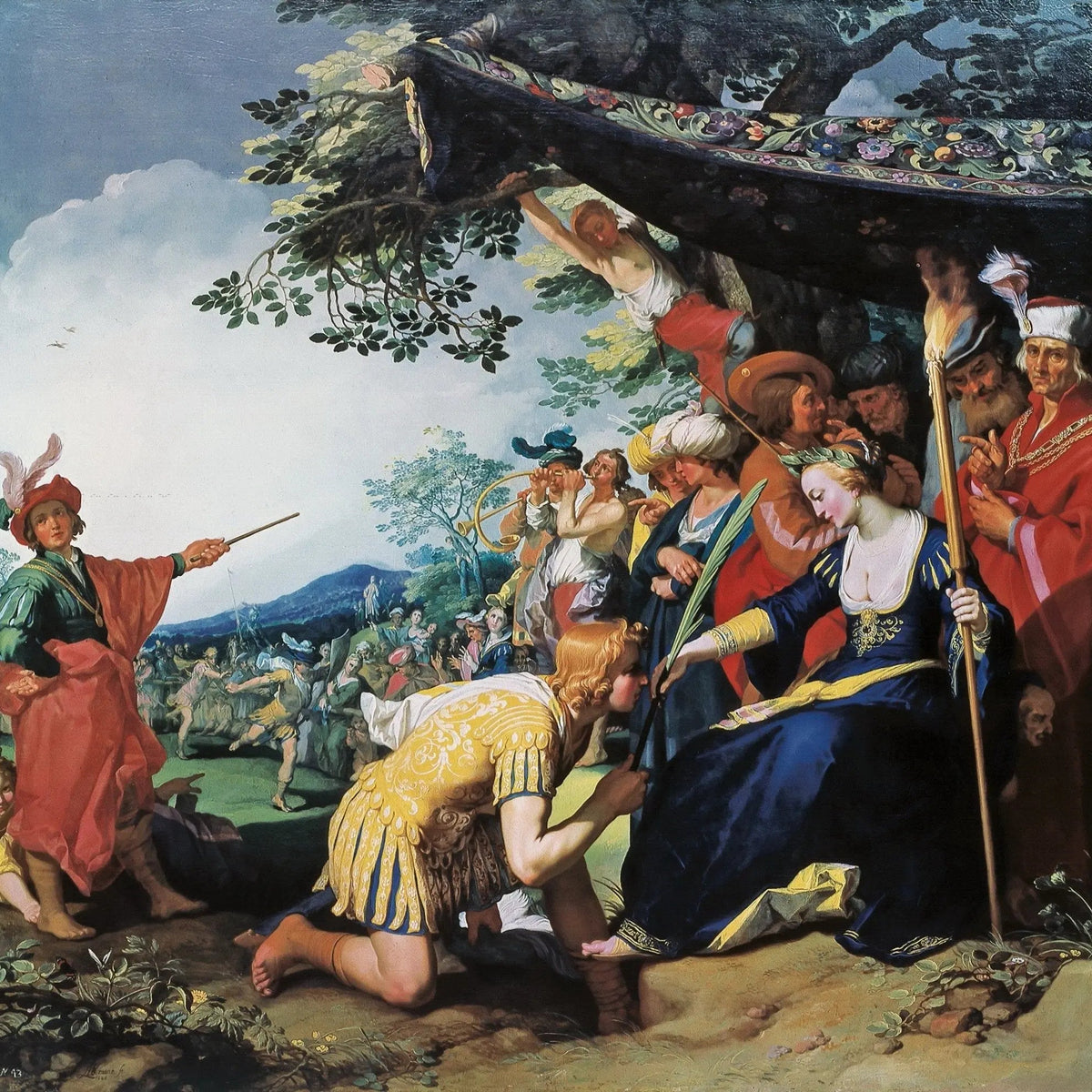People Oil Painting - Outdoor Scene with Elaborate Figures - Oil Painting Haven