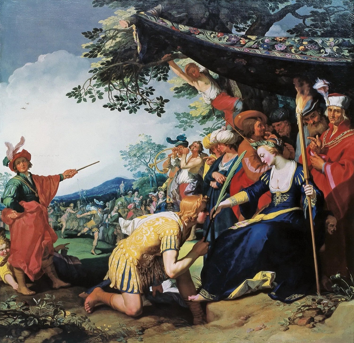 People Oil Painting - Outdoor Scene with Elaborate Figures - Oil Painting Haven