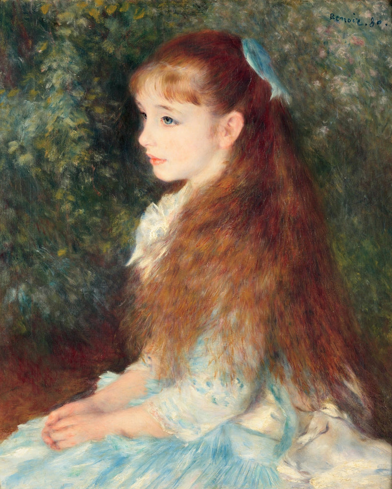 People Oil Painting - Portrait of Young Girl with Long Hair - Oil Painting Haven