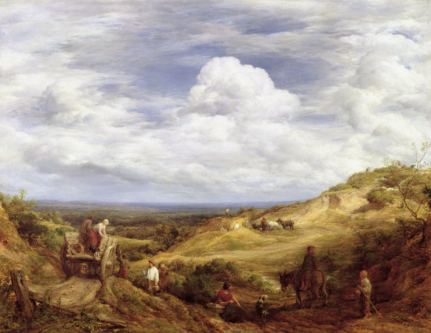 People Oil Painting - Rural Landscape with Farmers and Cart - Oil Painting Haven