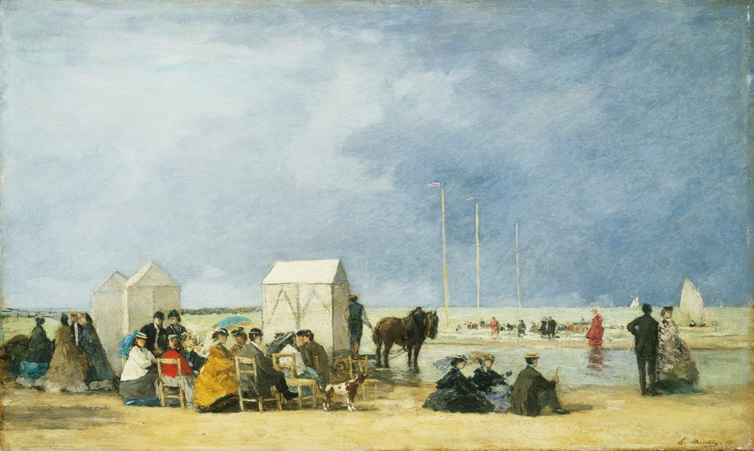People Oil Painting - Seaside Leisure Scene with Figures - Oil Painting Haven