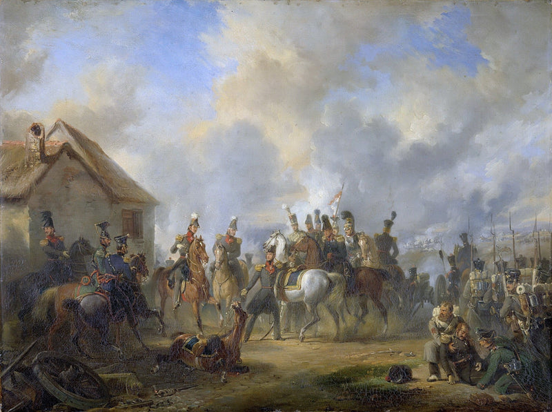 People Oil Painting - Soldiers and Horses in Battlefield Scene - Oil Painting Haven