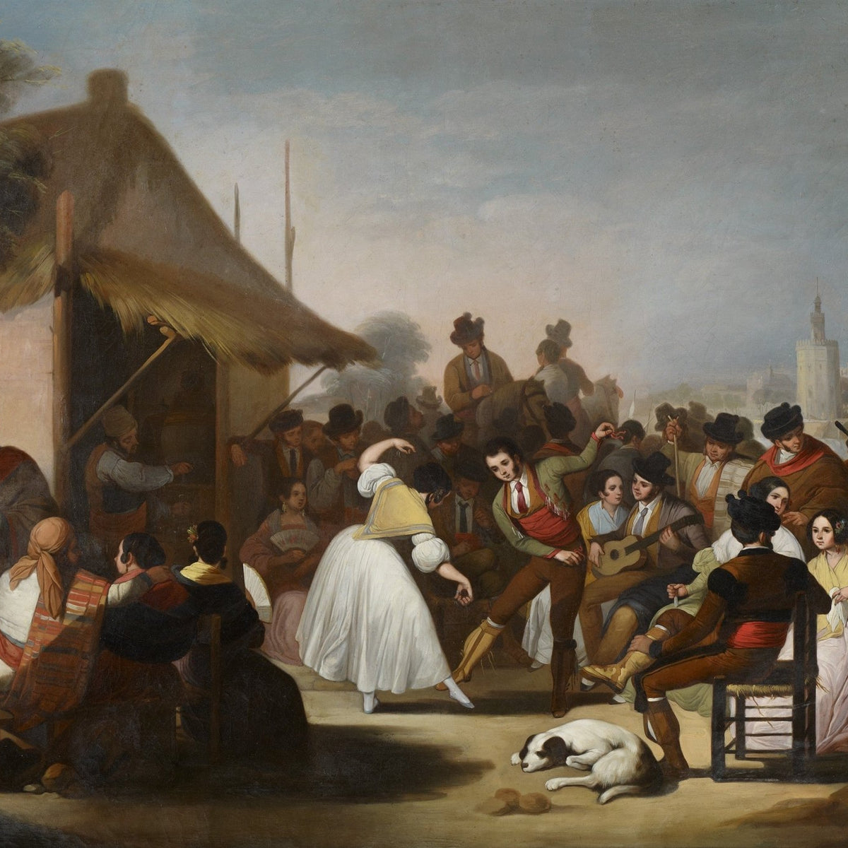 People Oil Painting - Spanish Dance Scene with Musicians - Oil Painting Haven