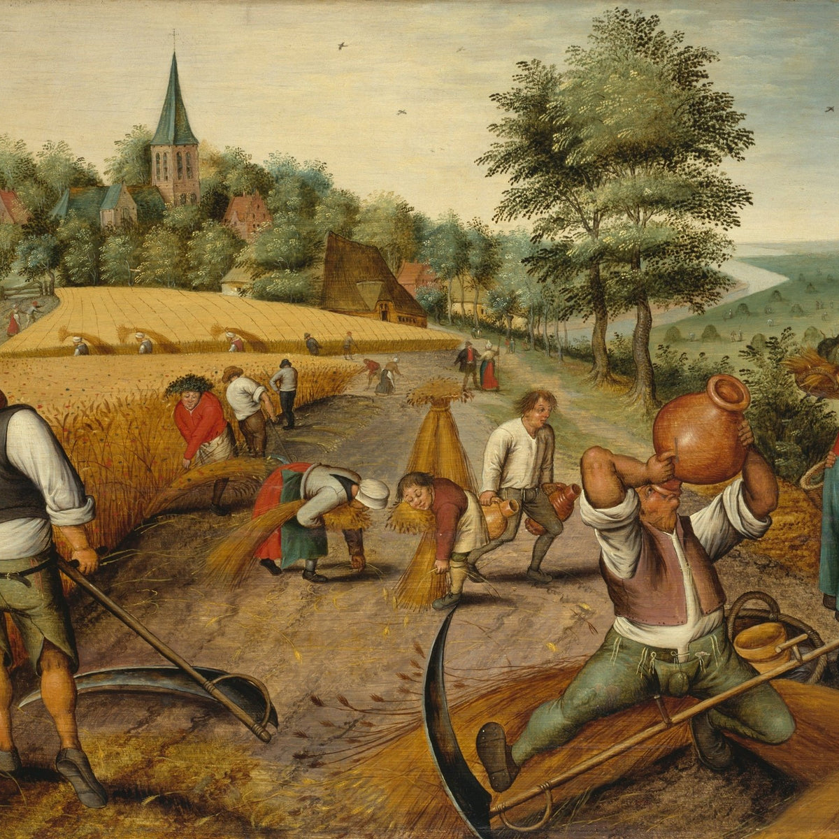 People Oil Painting - Summer Harvest Rural Workers Scene - Oil Painting Haven