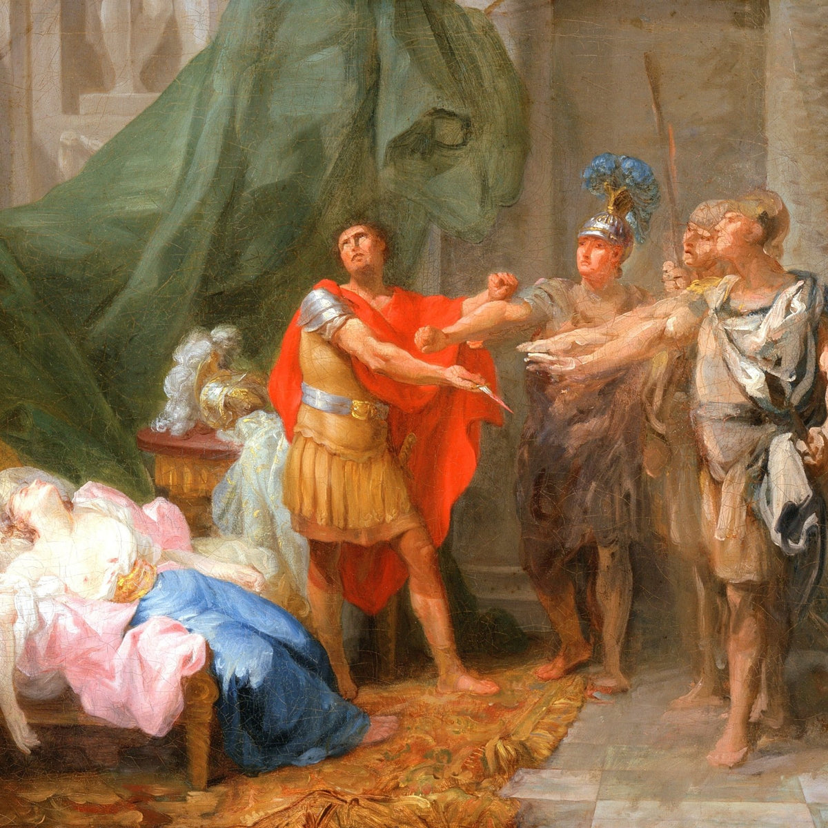 People Oil Painting - The Oath of Brutus Classical Scene - Oil Painting Haven