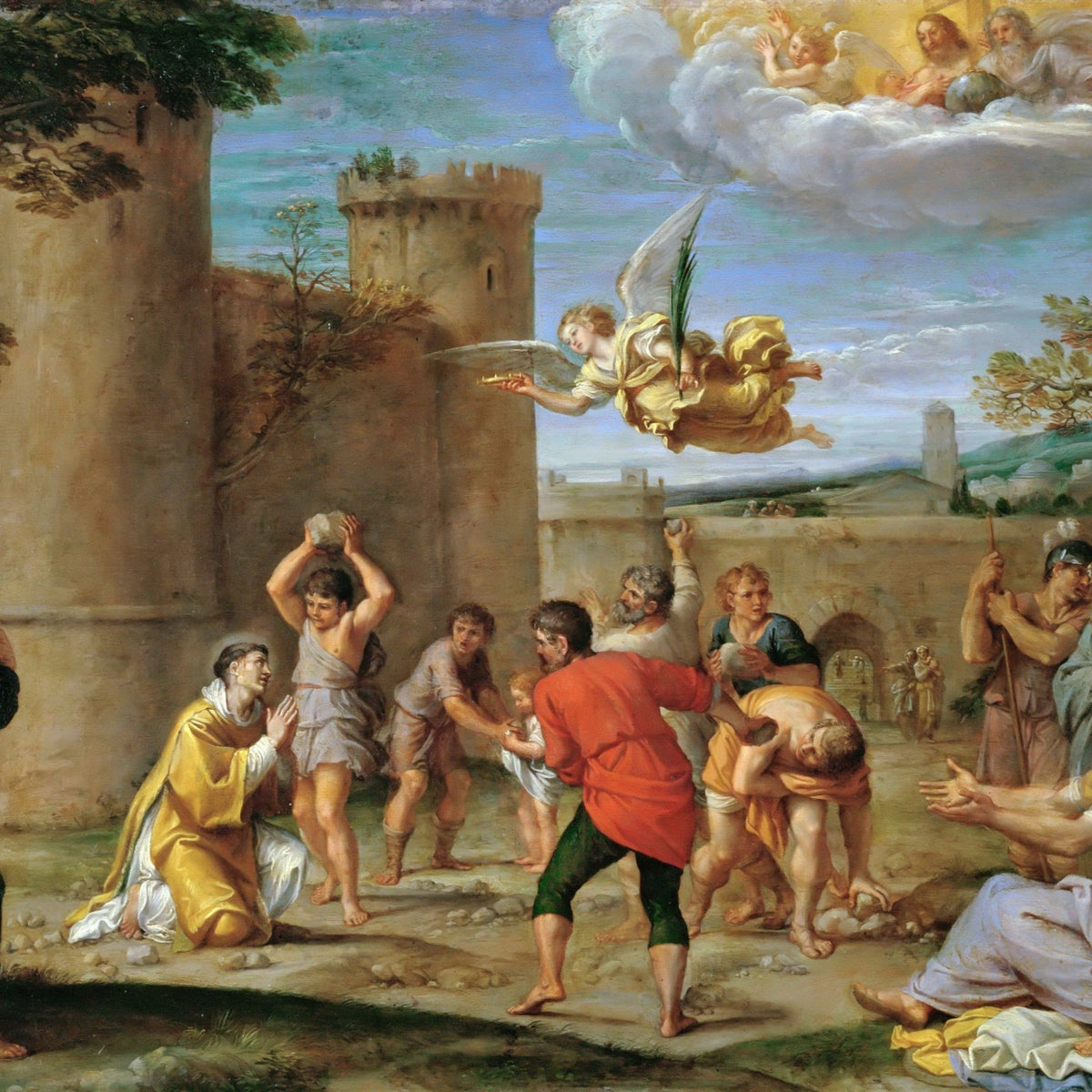 People Oil Painting - The Stoning of Saint Stephen Scene - Oil Painting Haven