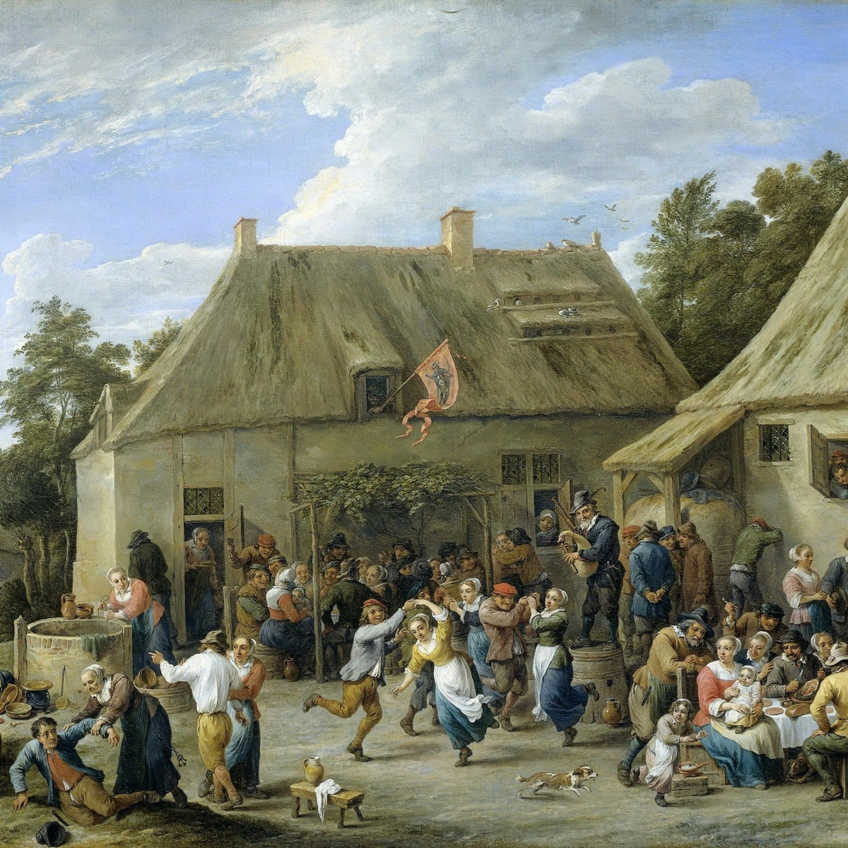 People Oil Painting - Village Festival Dance Scene - Oil Painting Haven