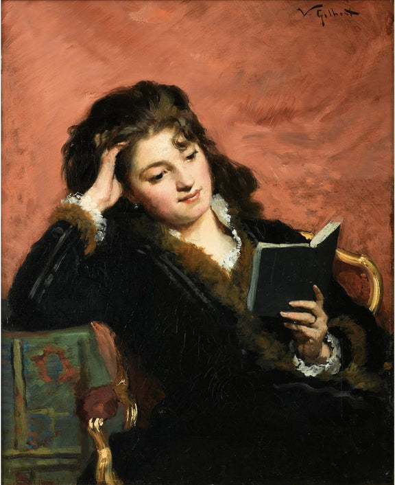 People Oil Painting - Woman Reading a Book - Oil Painting Haven