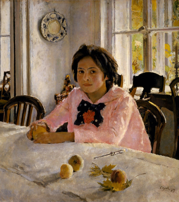 People Oil Painting - Woman Sitting at Table in Sunlit Room - Oil Painting Haven