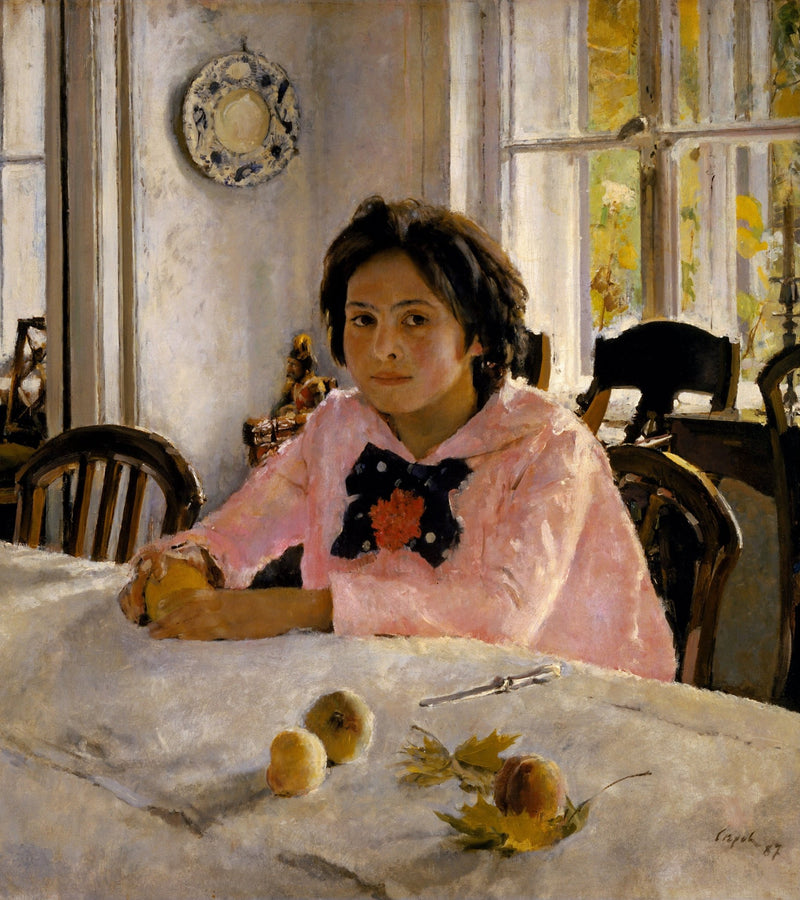 People Oil Painting - Woman Sitting at Table in Sunlit Room - Oil Painting Haven