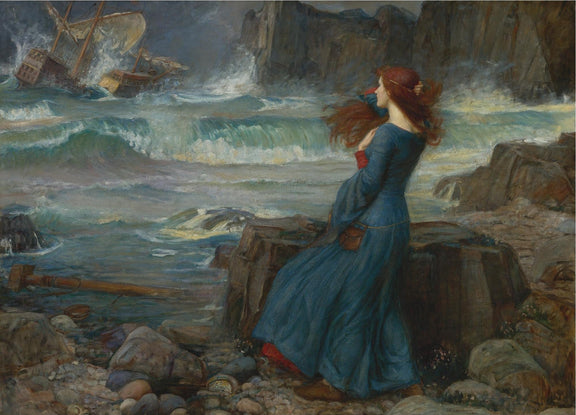 People Oil Painting - Woman Watching Shipwreck at Sea - Oil Painting Haven