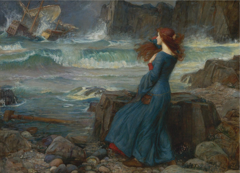 People Oil Painting - Woman Watching Shipwreck at Sea - Oil Painting Haven