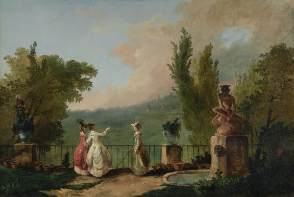 People Oil Painting - Women in Elegant Garden Setting - Oil Painting Haven