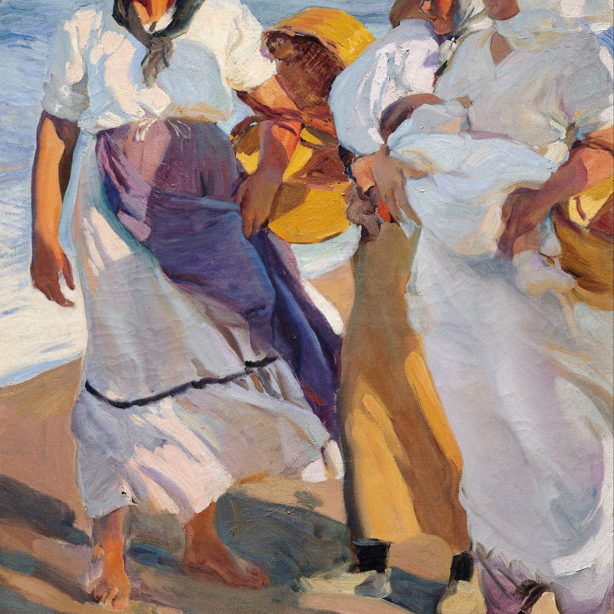 People Oil Painting - Women Walking by the Sea Shore - Oil Painting Haven