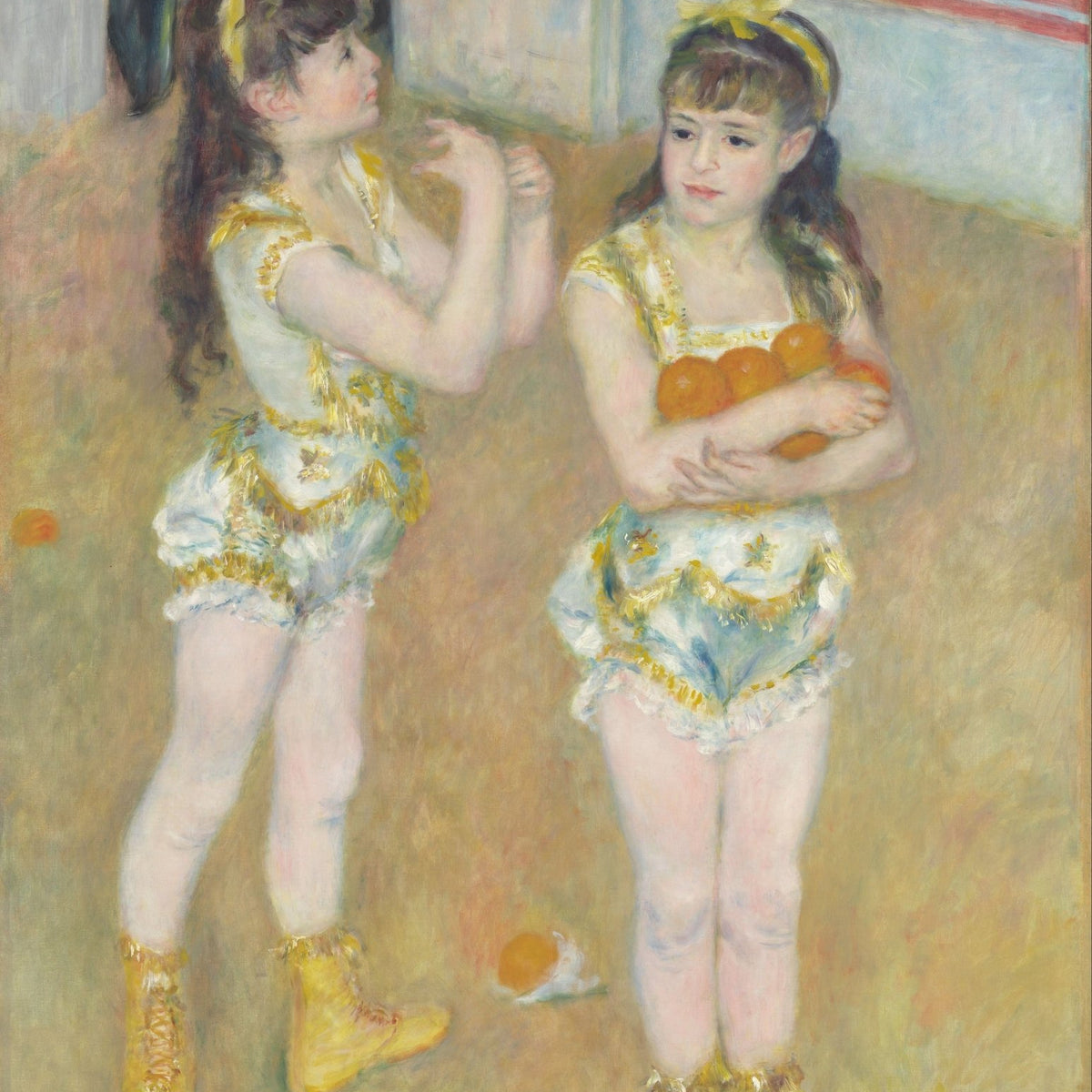People Oil Painting - Young Circus Acrobats with Oranges - Oil Painting Haven