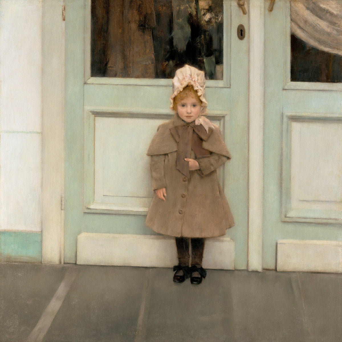 People Oil Painting - Young Girl Portrait in Soft Light Interior - Oil Painting Haven