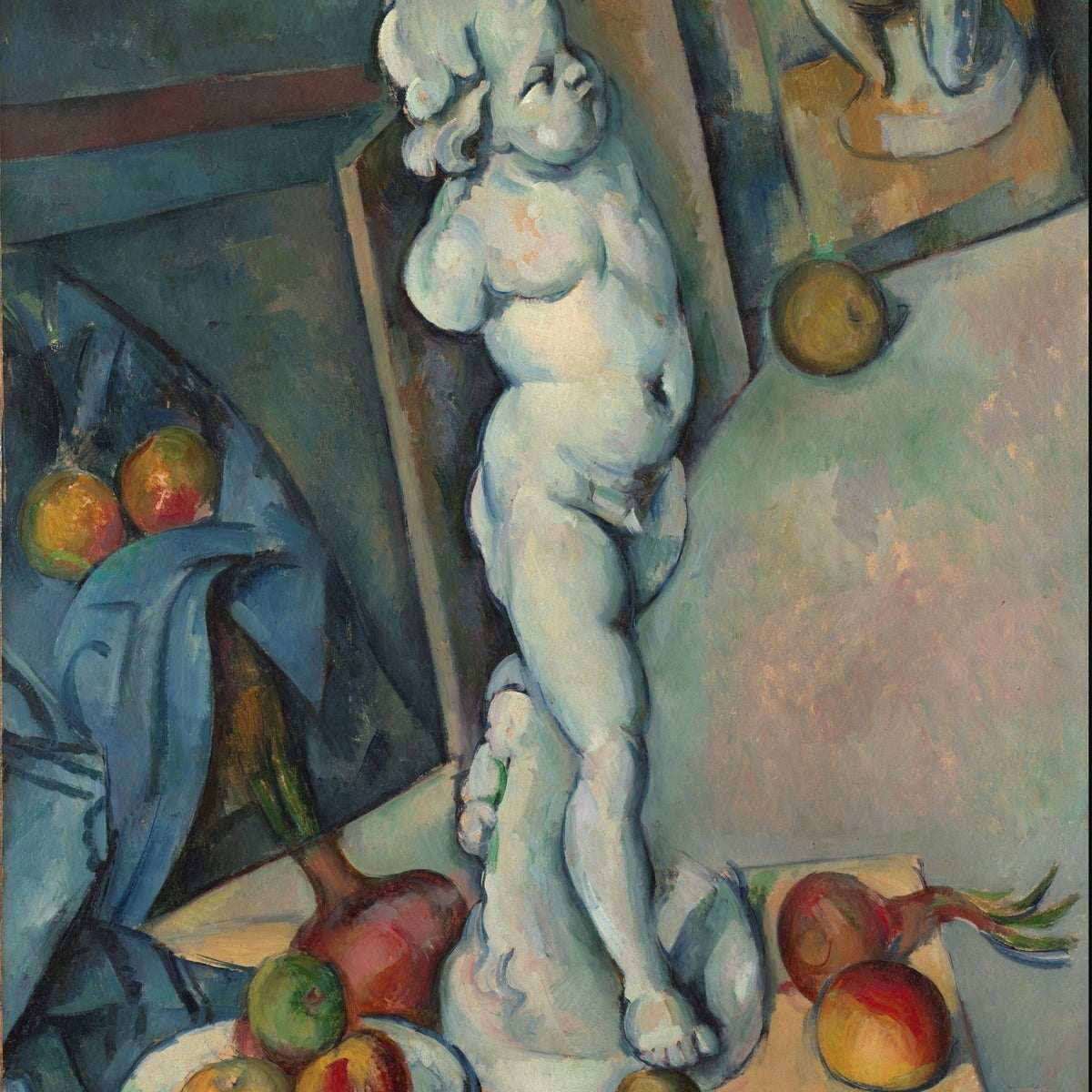 Plaster Cupid with Fruit and Cloth - Still Life Oil Painting - Oil Painting Haven