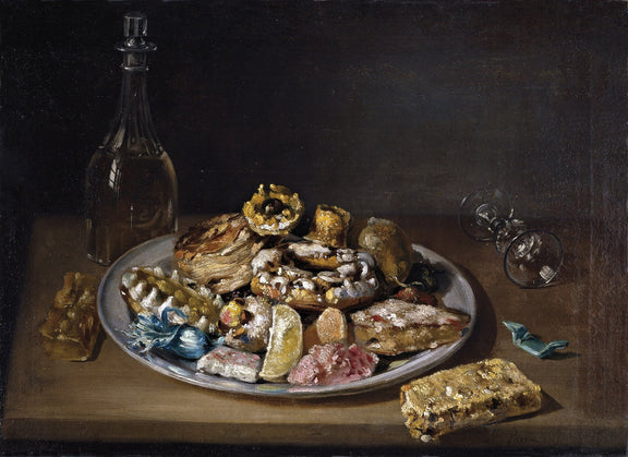 Plate of Pastries and Glass - Still Life Oil Painting - Oil Painting Haven