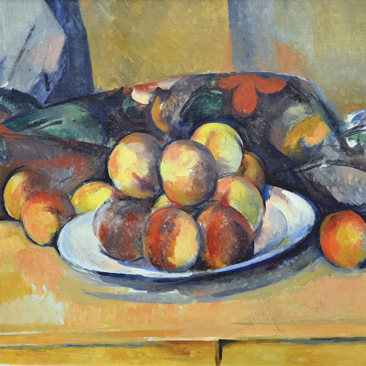 Plate of Peaches with Draped Cloth - Still Life Oil Painting - Oil Painting Haven