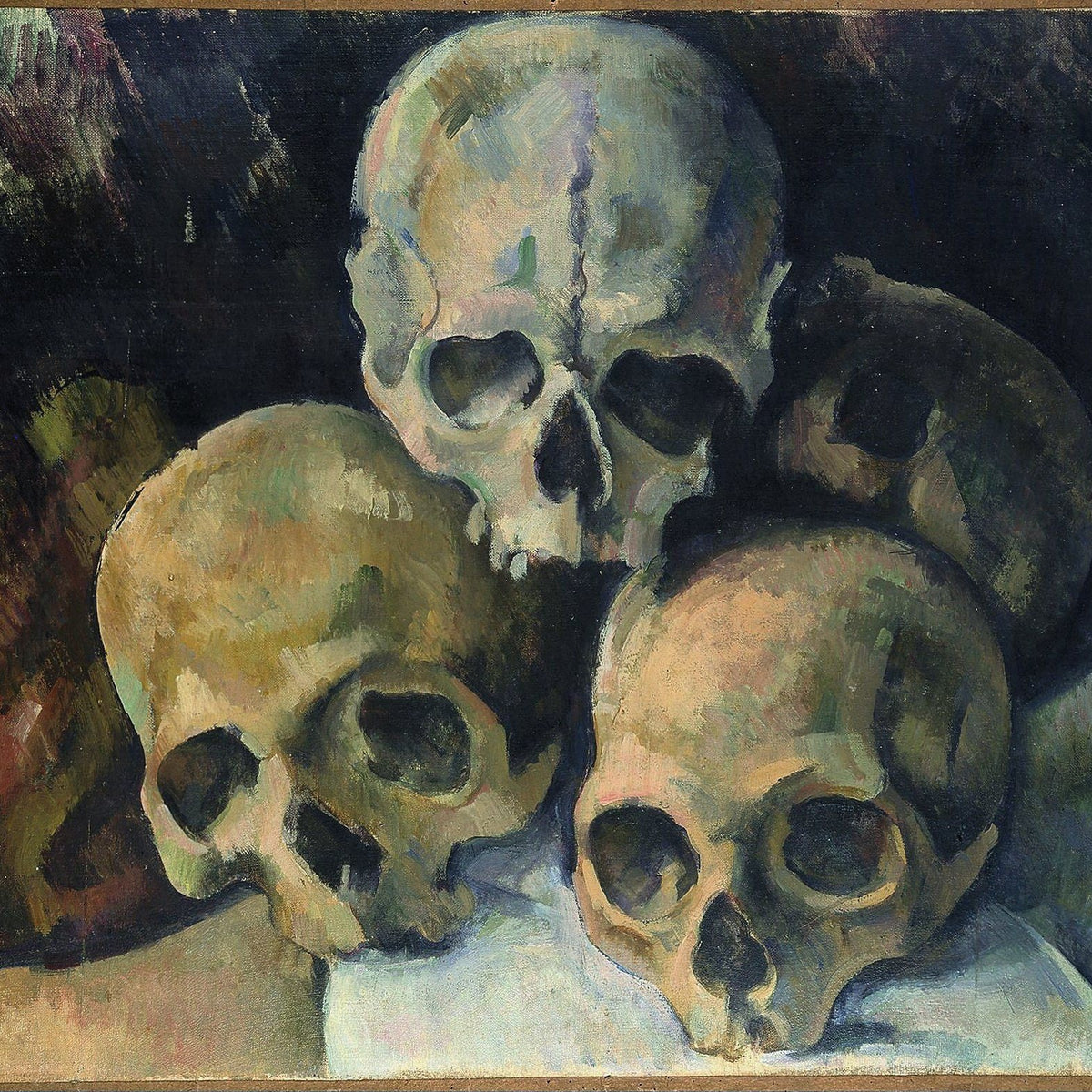 Pyramid of Skulls Classical Study - Still Life Oil Painting - Oil Painting Haven