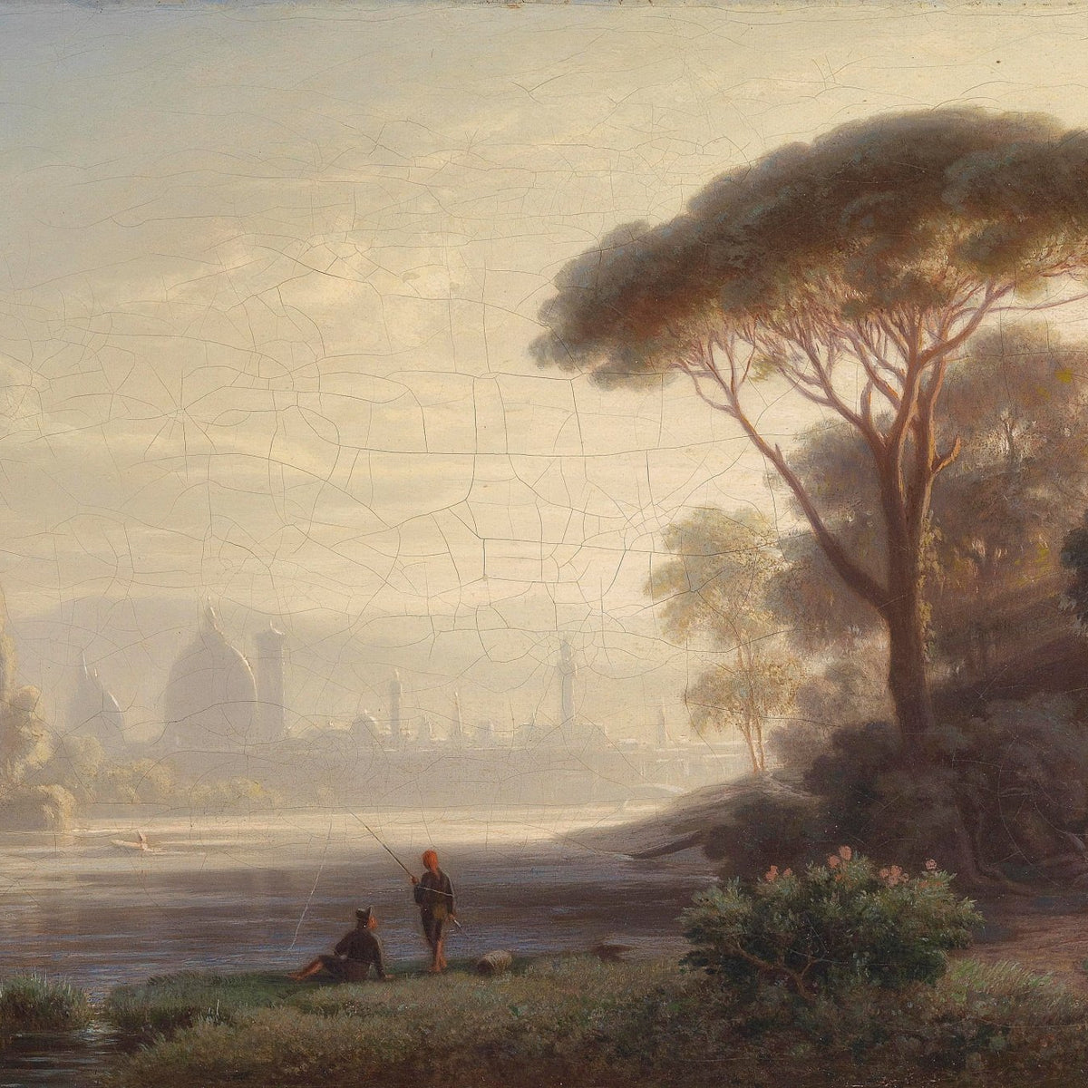 Quiet Riverbank at Dusk | Hand - Painted Landscape Oil Painting - Oil Painting Haven