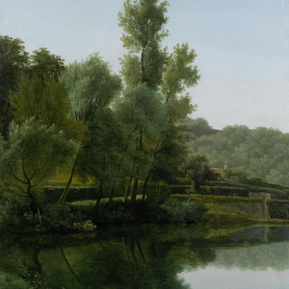 Quiet Riverside Trees and Reflections - Landscape Oil Painting - Oil Painting Haven
