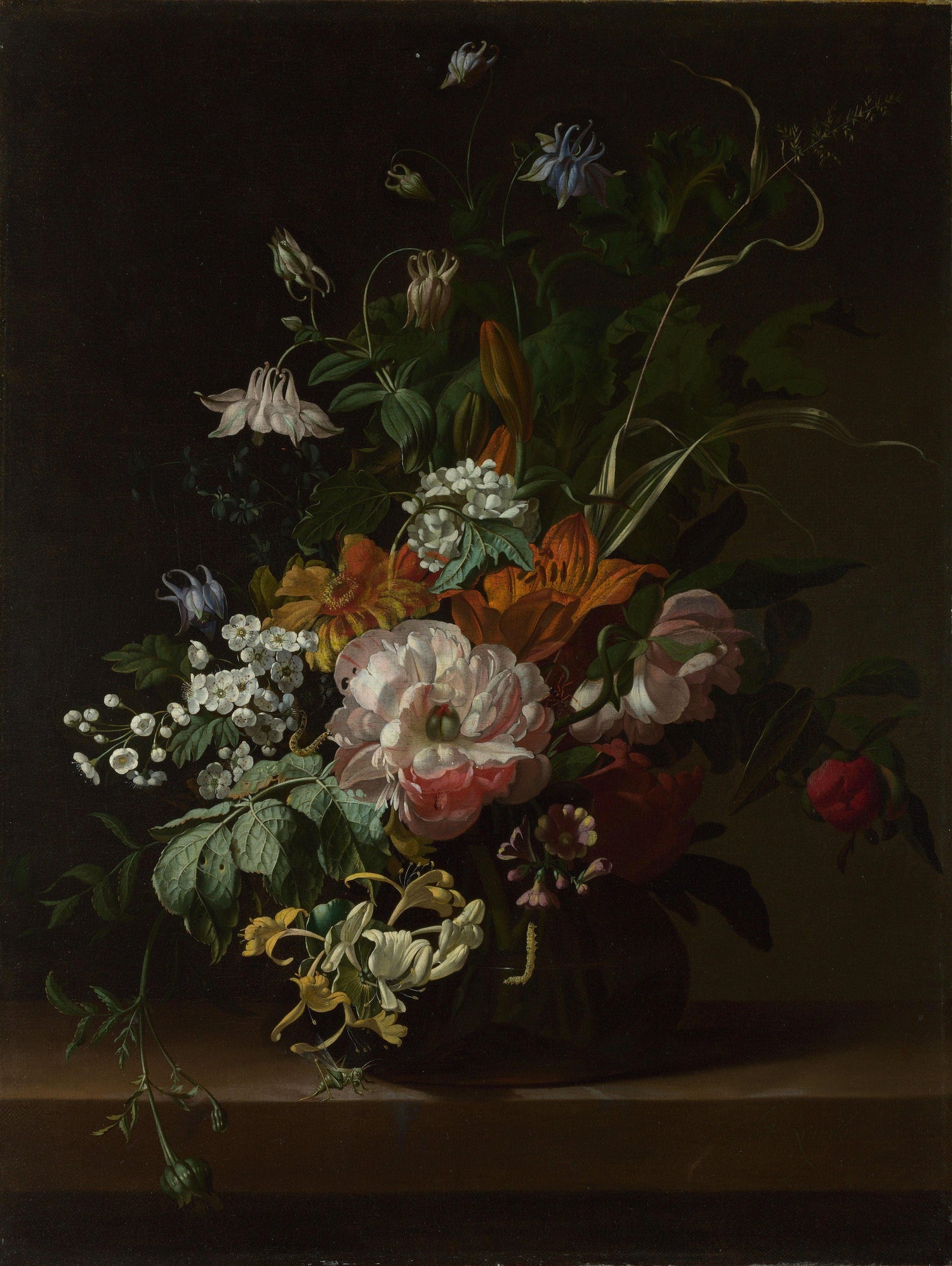 Rachel Ruysch-Flowers in a Vase - Oil Painting Haven