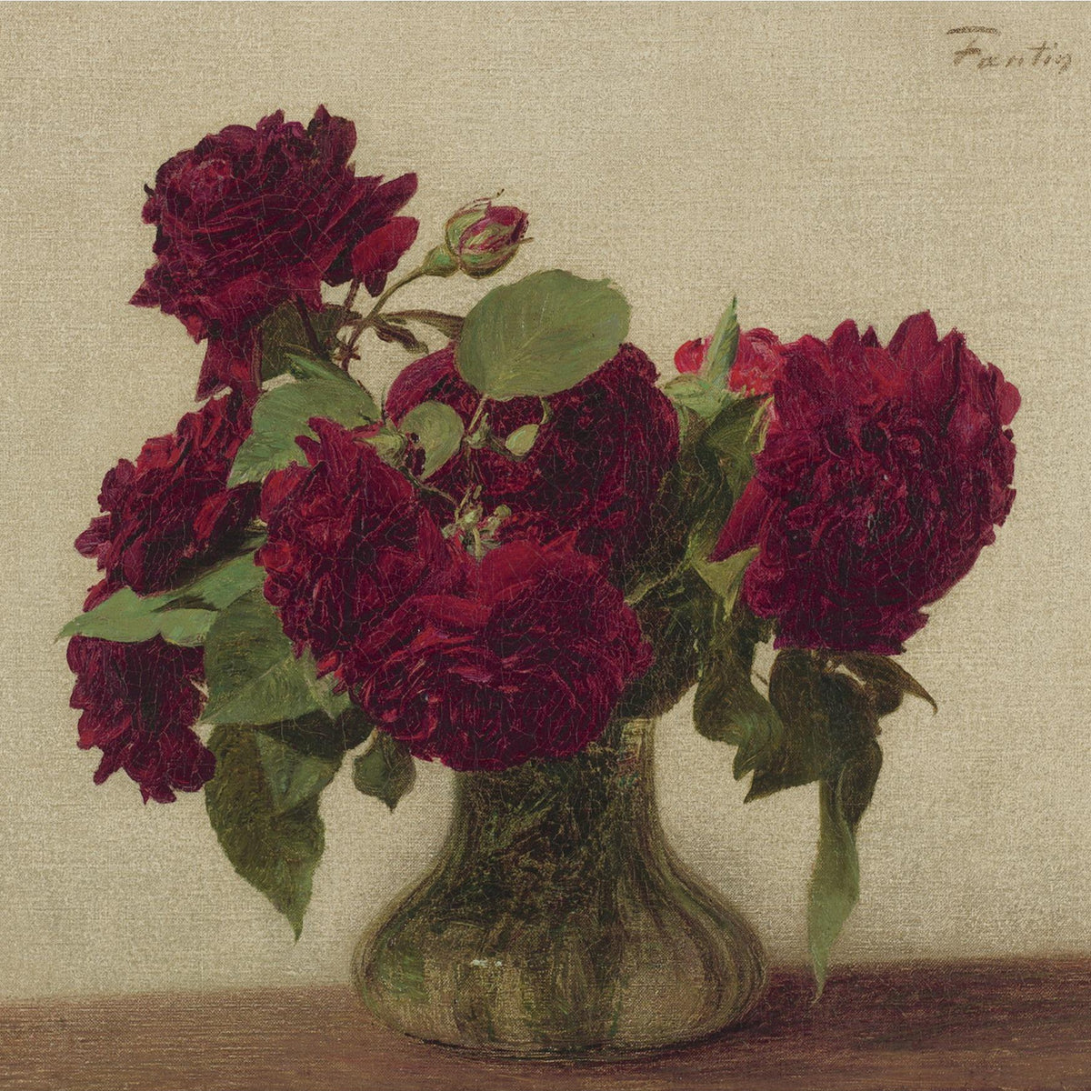 Red Peonies in Glass Vase Still Life– Floral Oil Painting - Oil Painting Haven