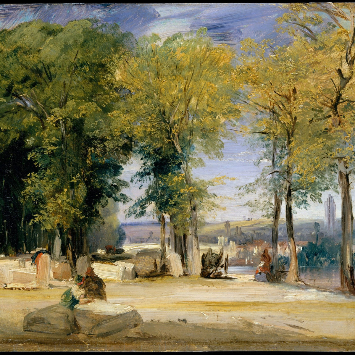 Riverside Landscape with Trees near Rouen - Landscape Oil Painting - Oil Painting Haven