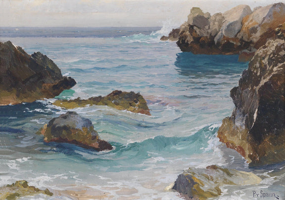 Rocky Seascape Waves | Hand - Painted Coastal Oil Painting - Oil Painting Haven