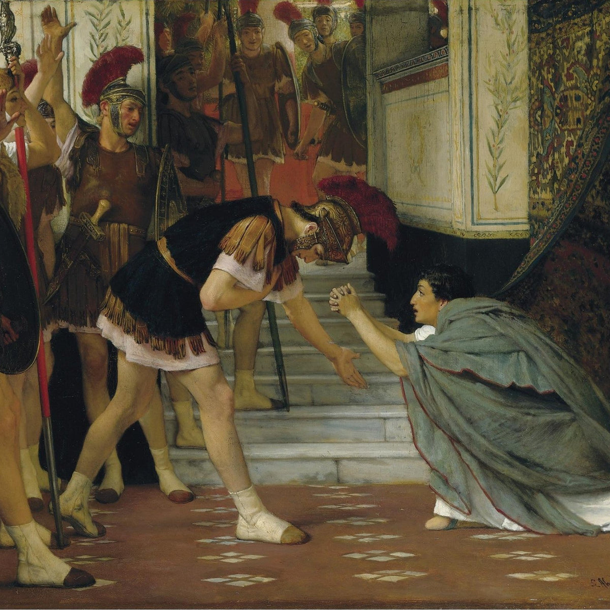 Roman Soldier Showing Mercy to Prisoner - People Oil Painting - Oil Painting Haven