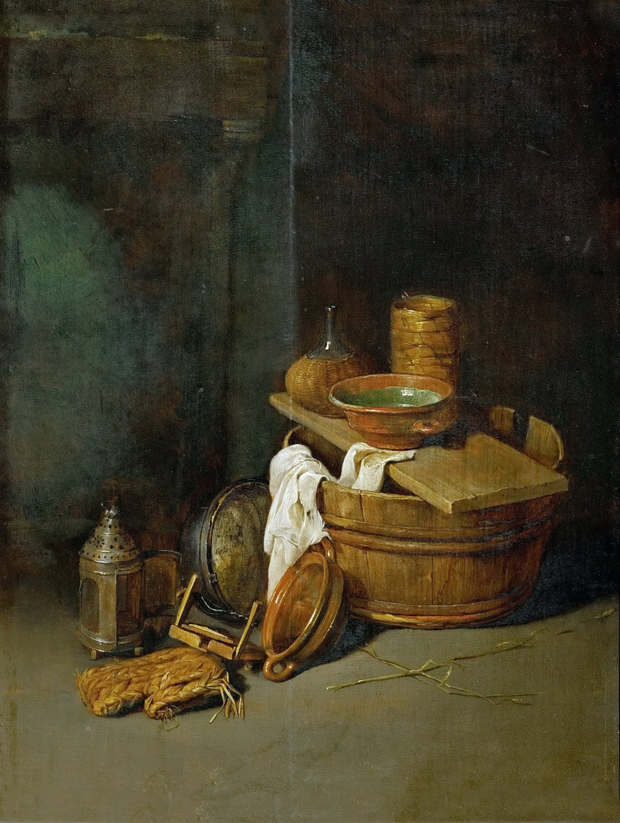 Ölgemälde-Stillleben – Früchte, Krug und Weinglas