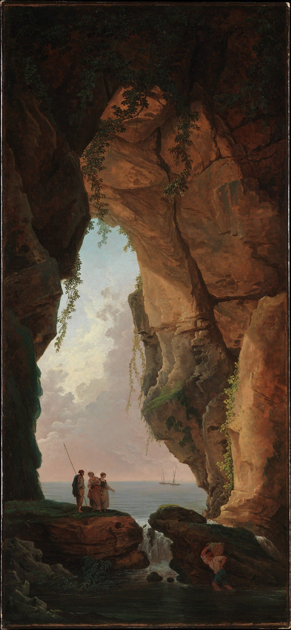 Sea Cave Arch with Coastal Figures - Landscape Oil Painting - Oil Painting Haven