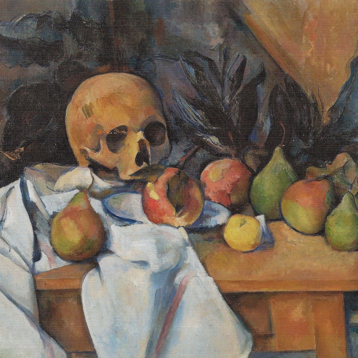 Skull with Apples and Pears - Still Life Oil Painting - Oil Painting Haven
