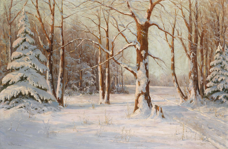 Snowy Forest in Winter | Hand - Painted Landscape Oil Painting - Oil Painting Haven