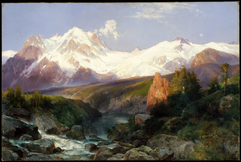 Snowy Teton Mountains and River Valley - Landscape Oil Painting - Oil Painting Haven
