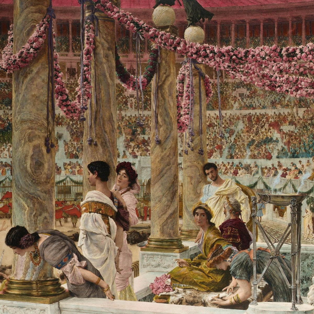 Spectators in a Grand Roman Arena Festival - People Oil Painting - Oil Painting Haven