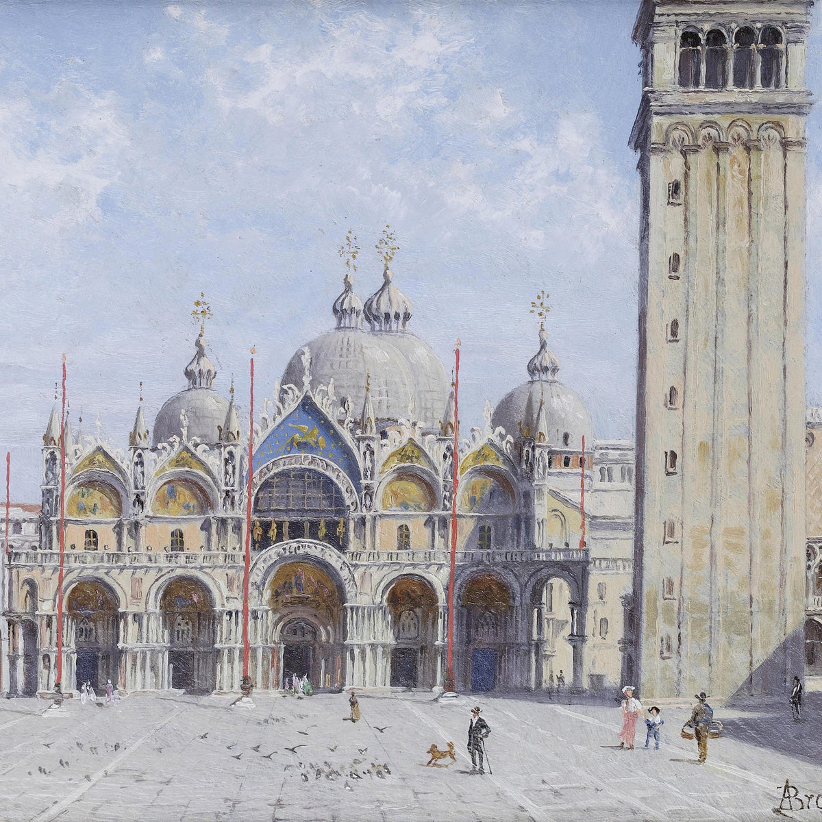 St. Mark’s Basilica and Bell Tower, Venice – Landscape Oil Painting - Oil Painting Haven