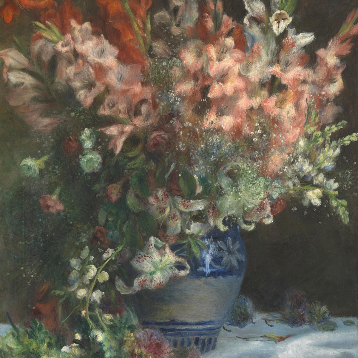 Still Life Flowers with Sculpture Hand Painted - Floral Oil Painting - Oil Painting Haven