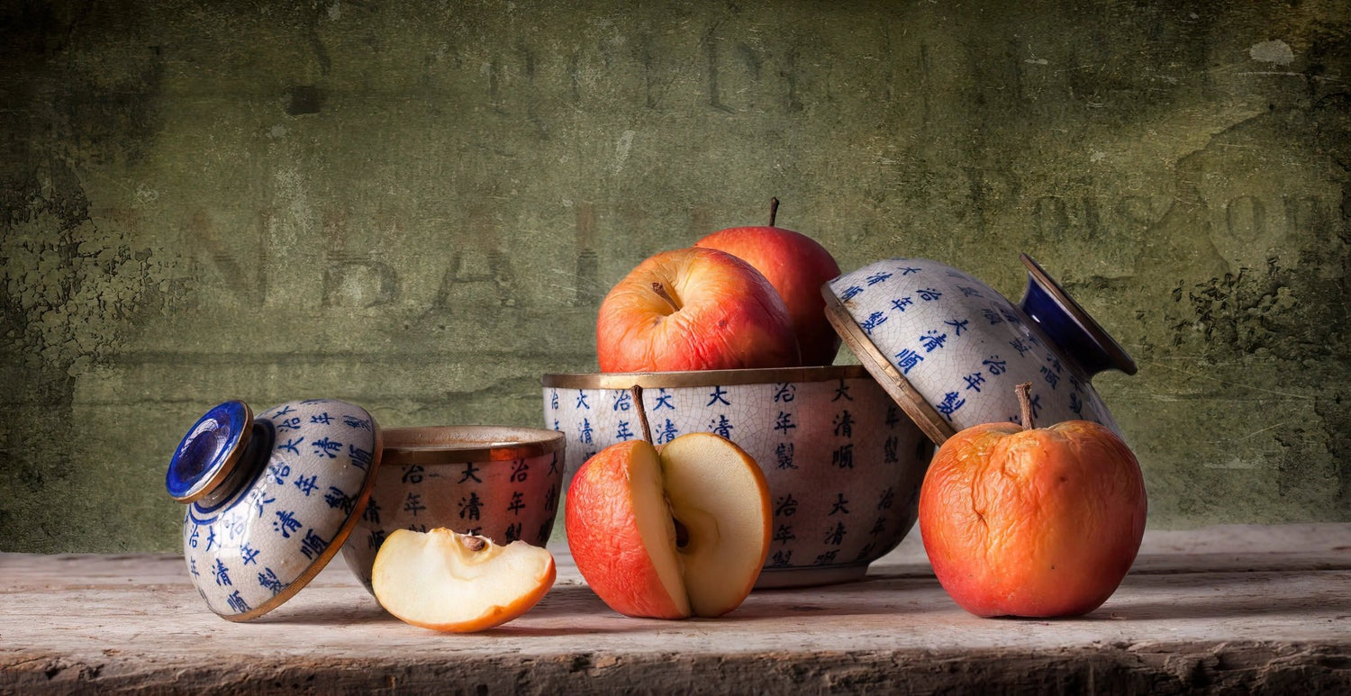 Still Life Oil Painting - Apples and Chinese Porcelain - Oil Painting Haven