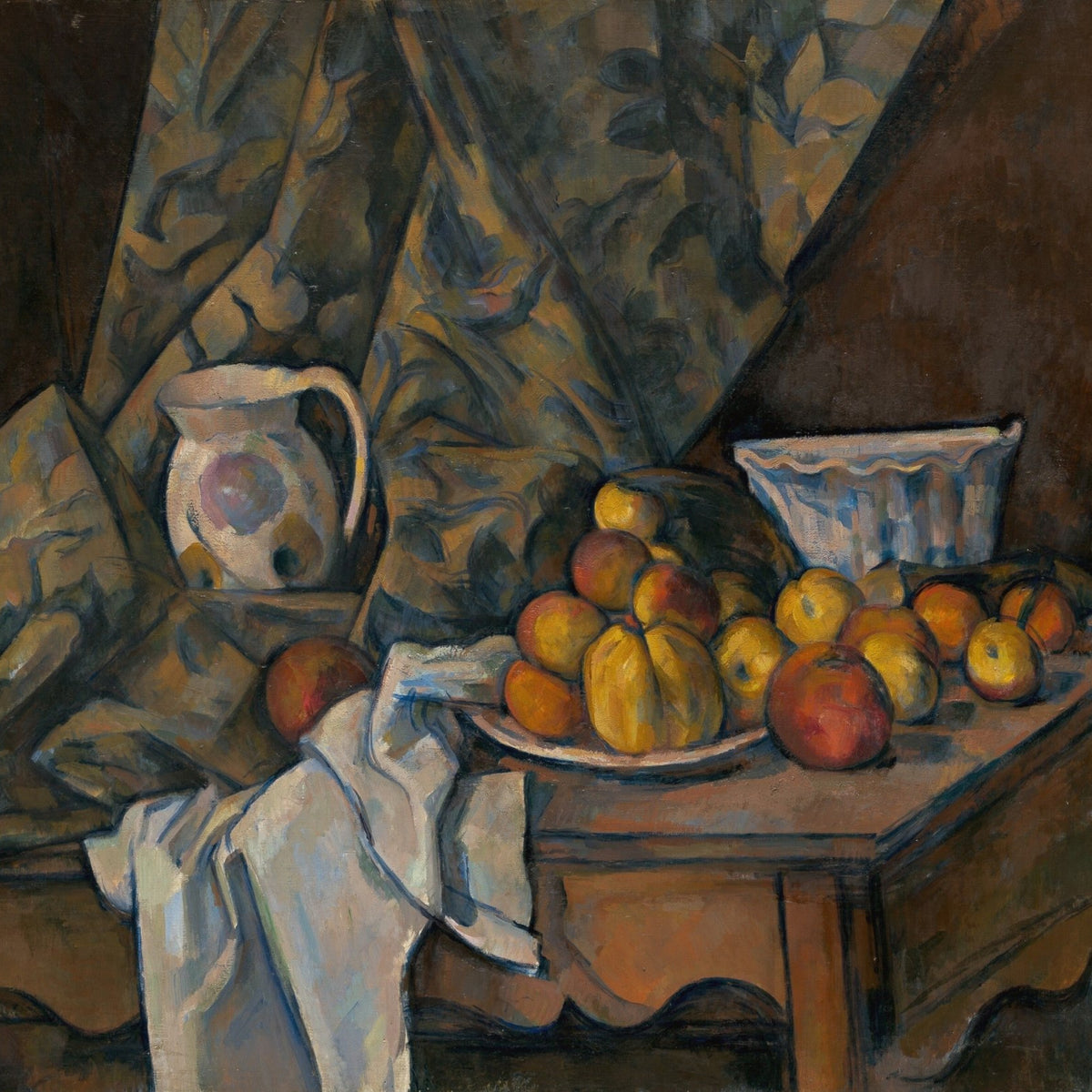Still Life Oil Painting - Apples and Peaches on Table - Oil Painting Haven