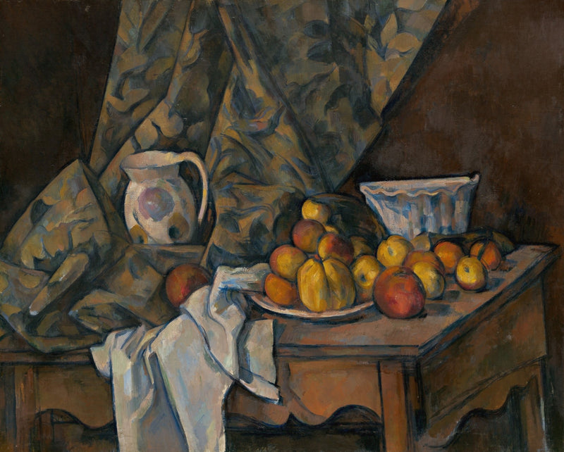 Still Life Oil Painting - Apples and Peaches on Table - Oil Painting Haven