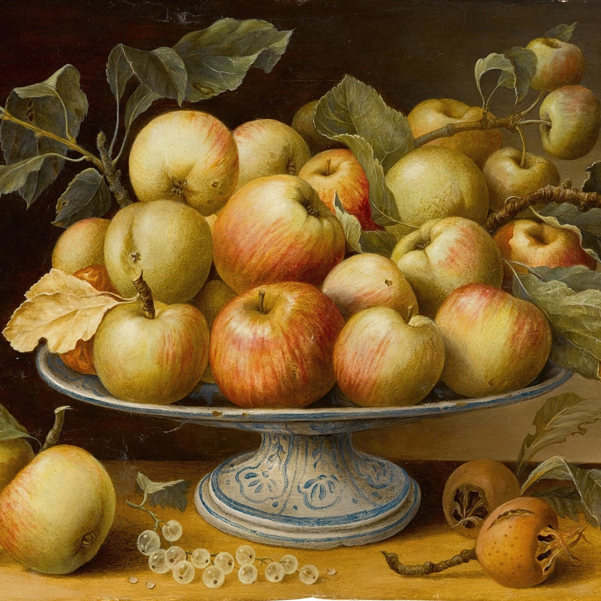Still Life Oil Painting - Apples on Porcelain Stand - Oil Painting Haven