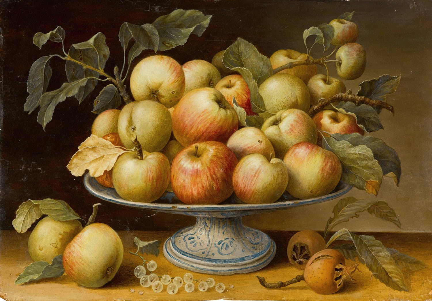 Still Life Oil Painting - Apples on Porcelain Stand - Oil Painting Haven