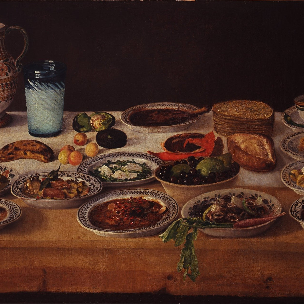 Still Life Oil Painting - Banquet Table with Dishes - Oil Painting Haven