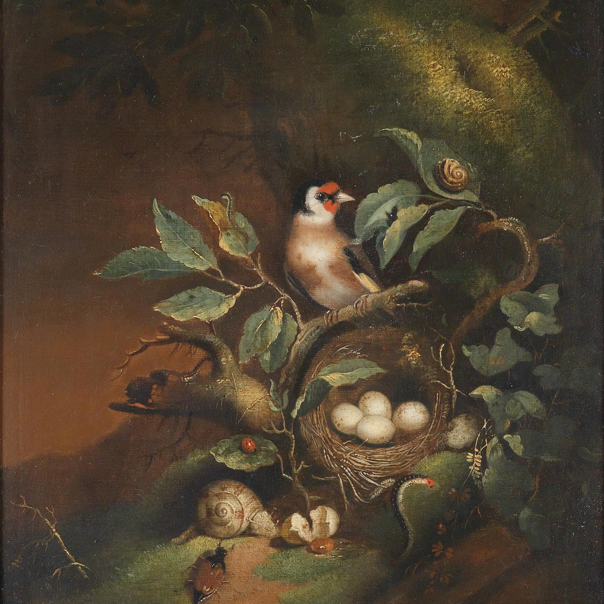 Still Life Oil Painting - Bird Nest with Eggs - Oil Painting Haven
