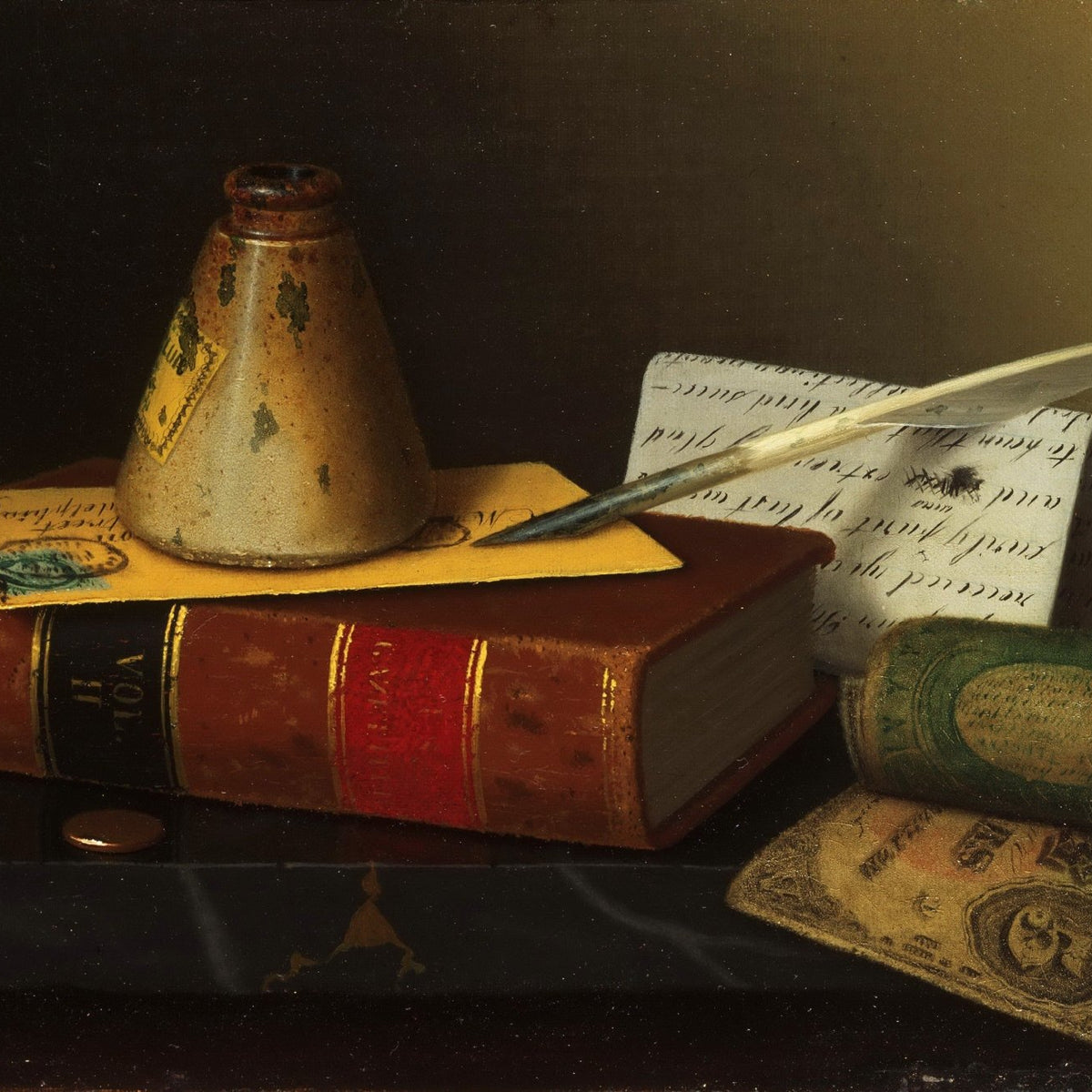 Still Life Oil Painting - Books and Writing Desk - Oil Painting Haven